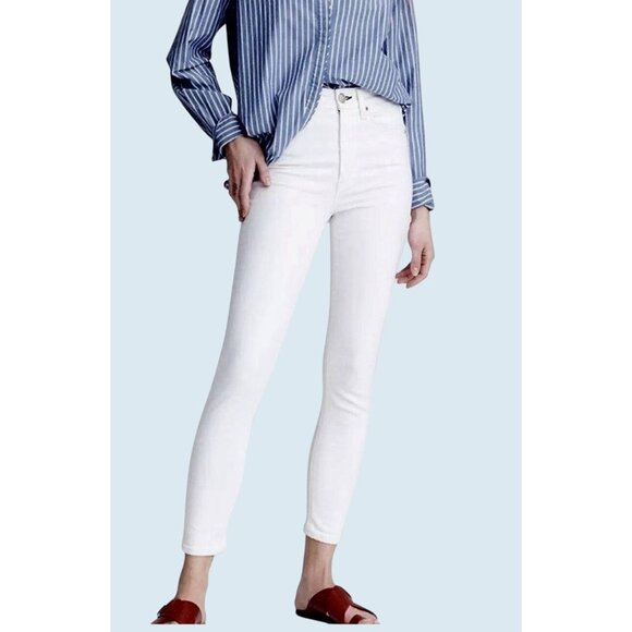 RAG & BONE Nina High Rise Ankle Skinny Jeans White Sz 26 NWT NEW - Picture 1 of 8